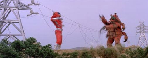 giant Inframan vs giant monster