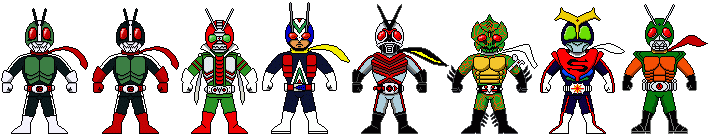 Kamen Rider 1 through Skyrider